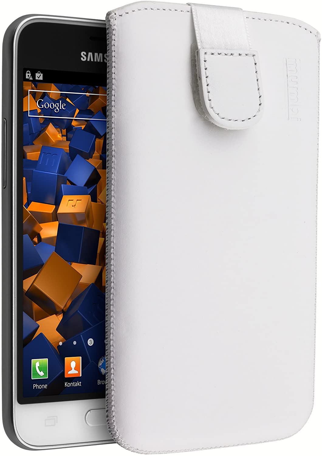 mumbi Genuine Leather Case Compatible with Samsung Galaxy S3 / S3 Neo White
