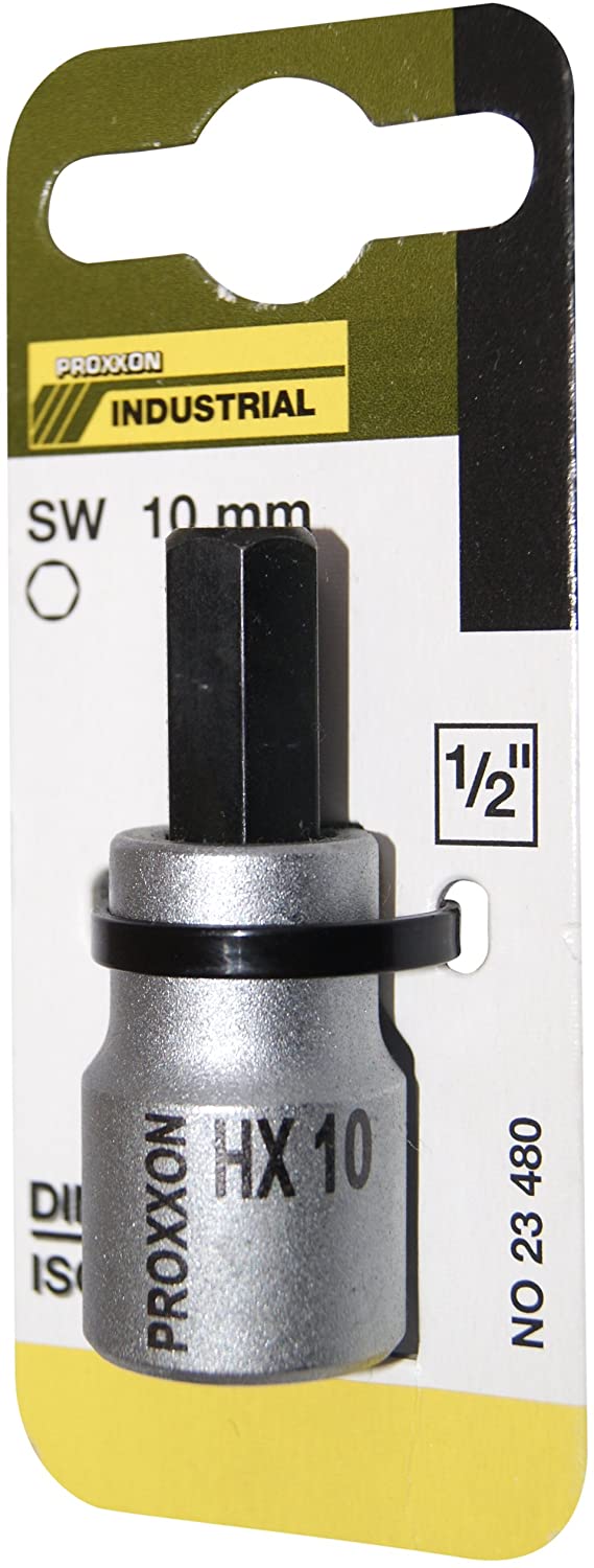 Proxxon 23480 Allen Socket bits 1/2" (12.5 mm), 10 mm, Silver