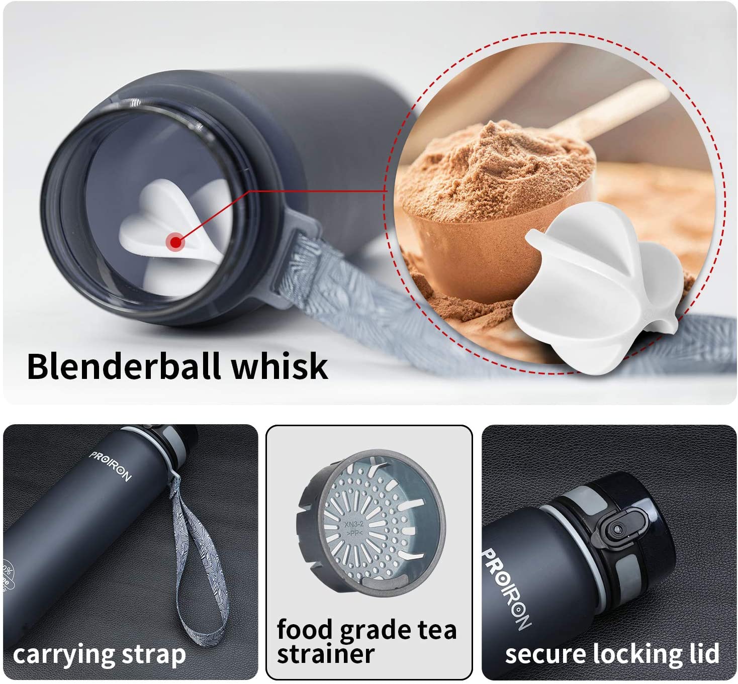 PROIRON Water Bottle 500ml for Bike Running, Cycling, Gym, Leak Proof Sports Water Bottles with Flip Top Lid - Image 4