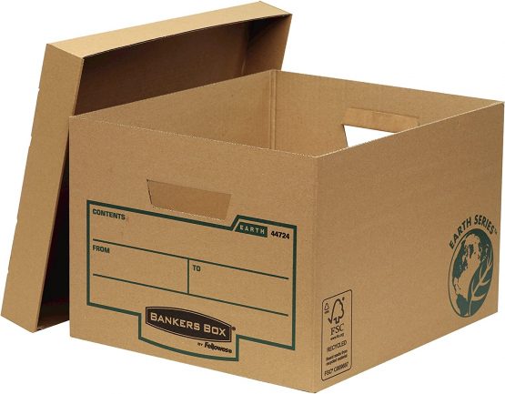 Fellowes Bankers Box Earth Series Standard Cardboard Archive Storage Box 27 x 39.1 x 33.5 cm, Pack of 10, Brown - Image 2