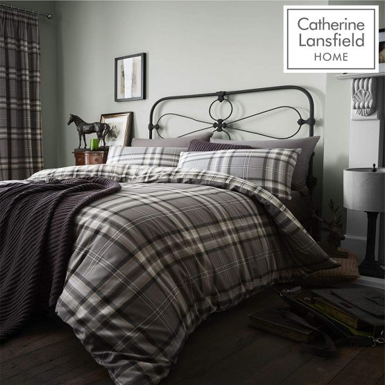 Catherine Lansfield Kelso Easy Care King Duvet Set Charcoal
