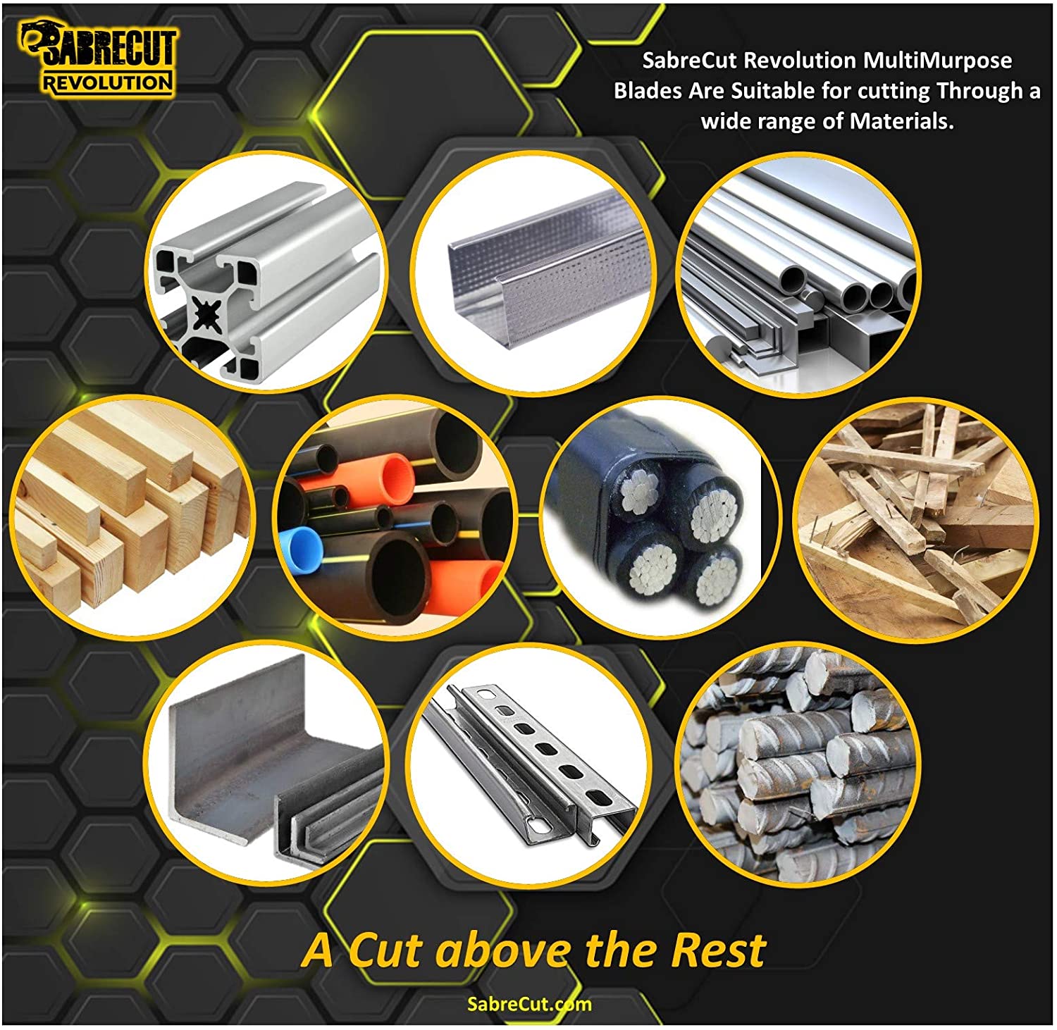 1 x SabreCut SCCSM255_44 255mm 44T x 30mm 25.4mm 20mm 16mm Bore Multi-Material Metal Wood Plastic Circular Saw Blade - Image 4