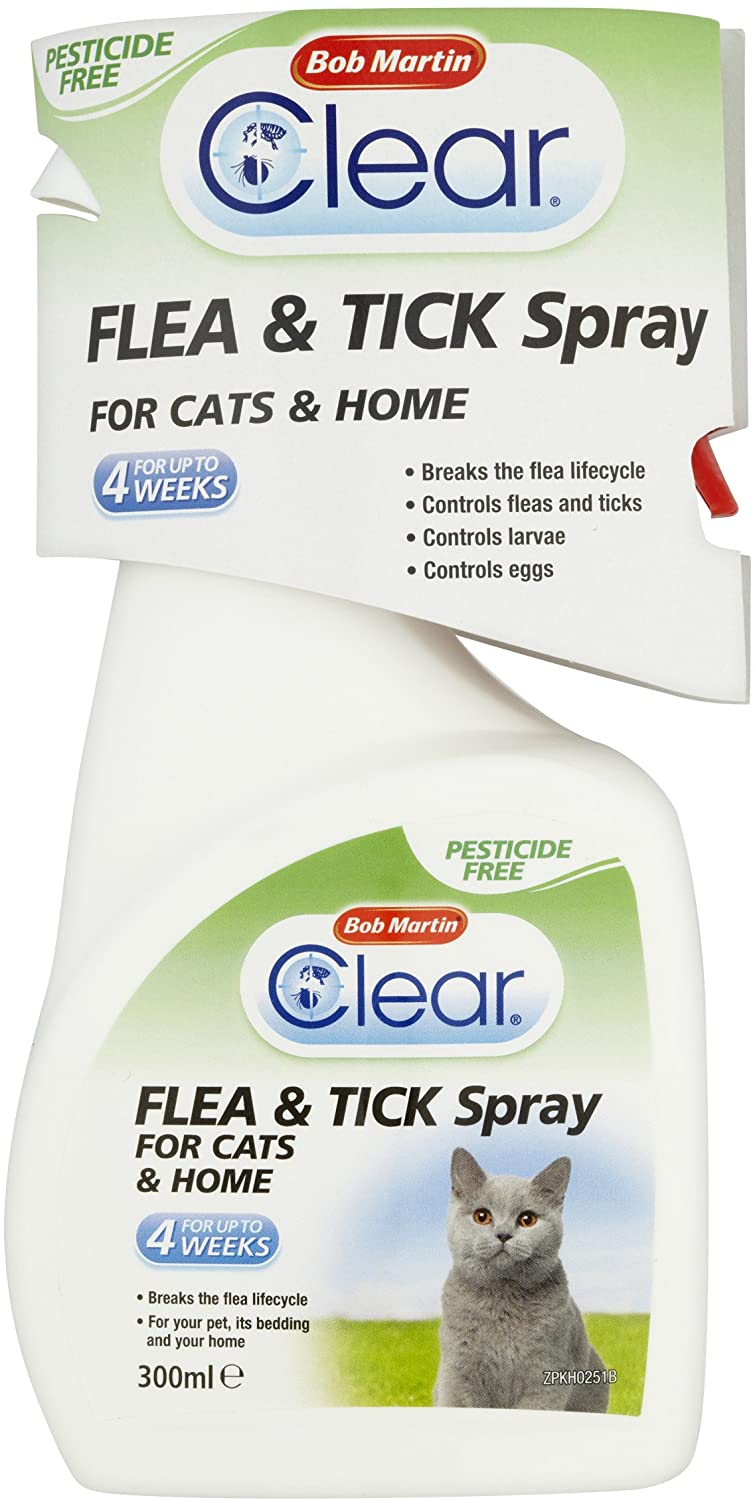 Bob Martin Clear | Flea Spray for Cats and Home | Controls Flea and Tick infestations in the Household (300 ml)