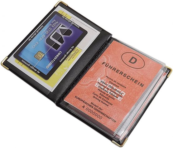 ID and Credit Card Holder with Metal Corners 10 Pockets (Design 1 / Black) - Image 4
