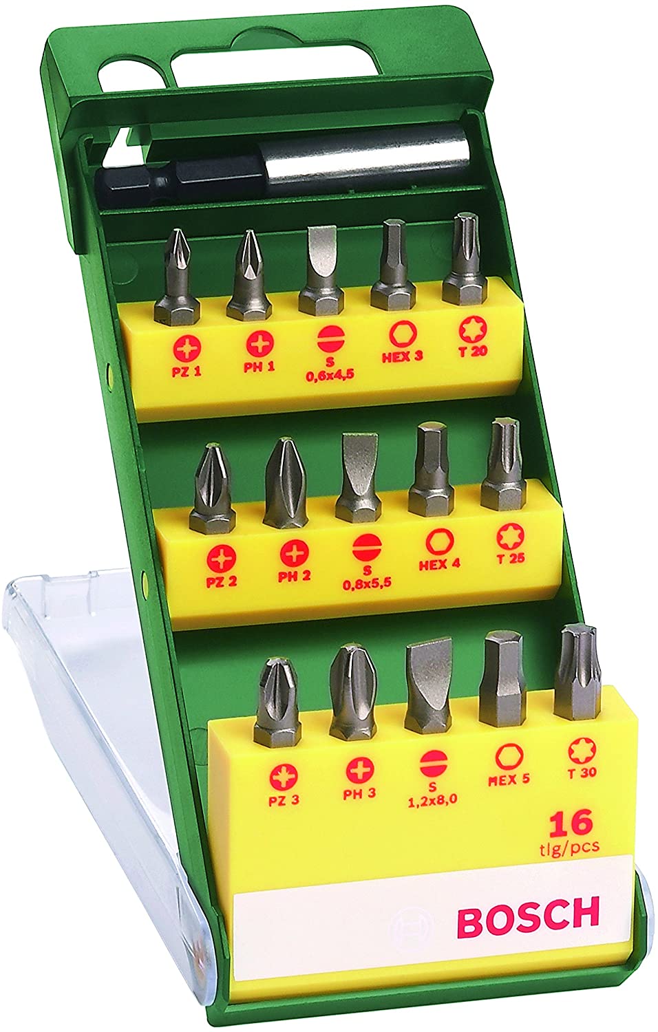 Bosch Accessories 2607019453 Screwdriver Set (16-Piece), Green, Variety Pack - Image 2