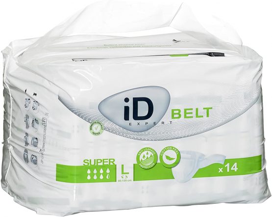 ID Expert Incontinence Belt, Fast Absorbing Disposable Pads for Men and Women, Super, Heavy Absorption, Size Large 95-135 cm, Pack of 14 - Image 3