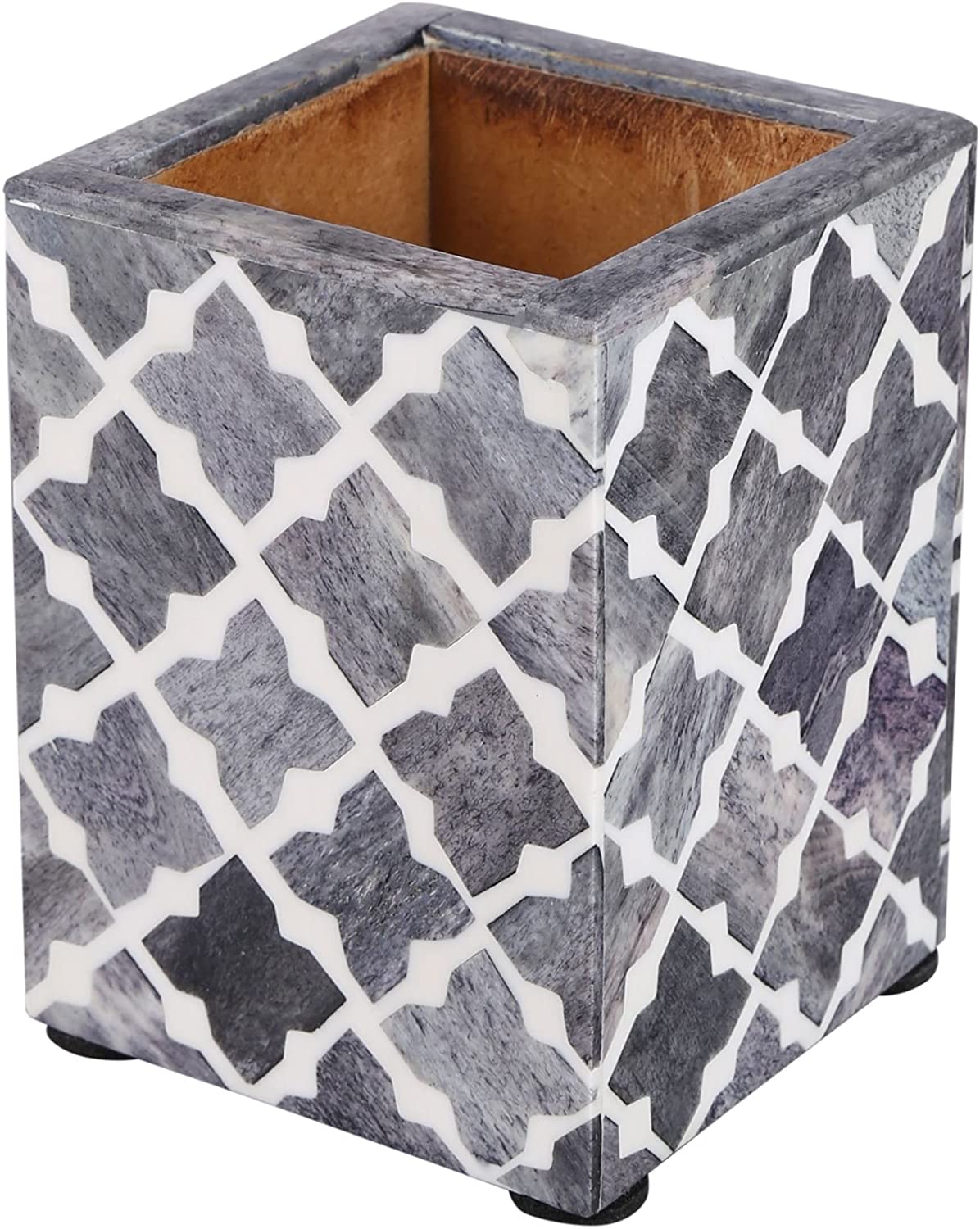 Handicrafts Home Pen Holders Organizers - Pencil Holders and Organizers for Desk - Quatrefoil Slate White