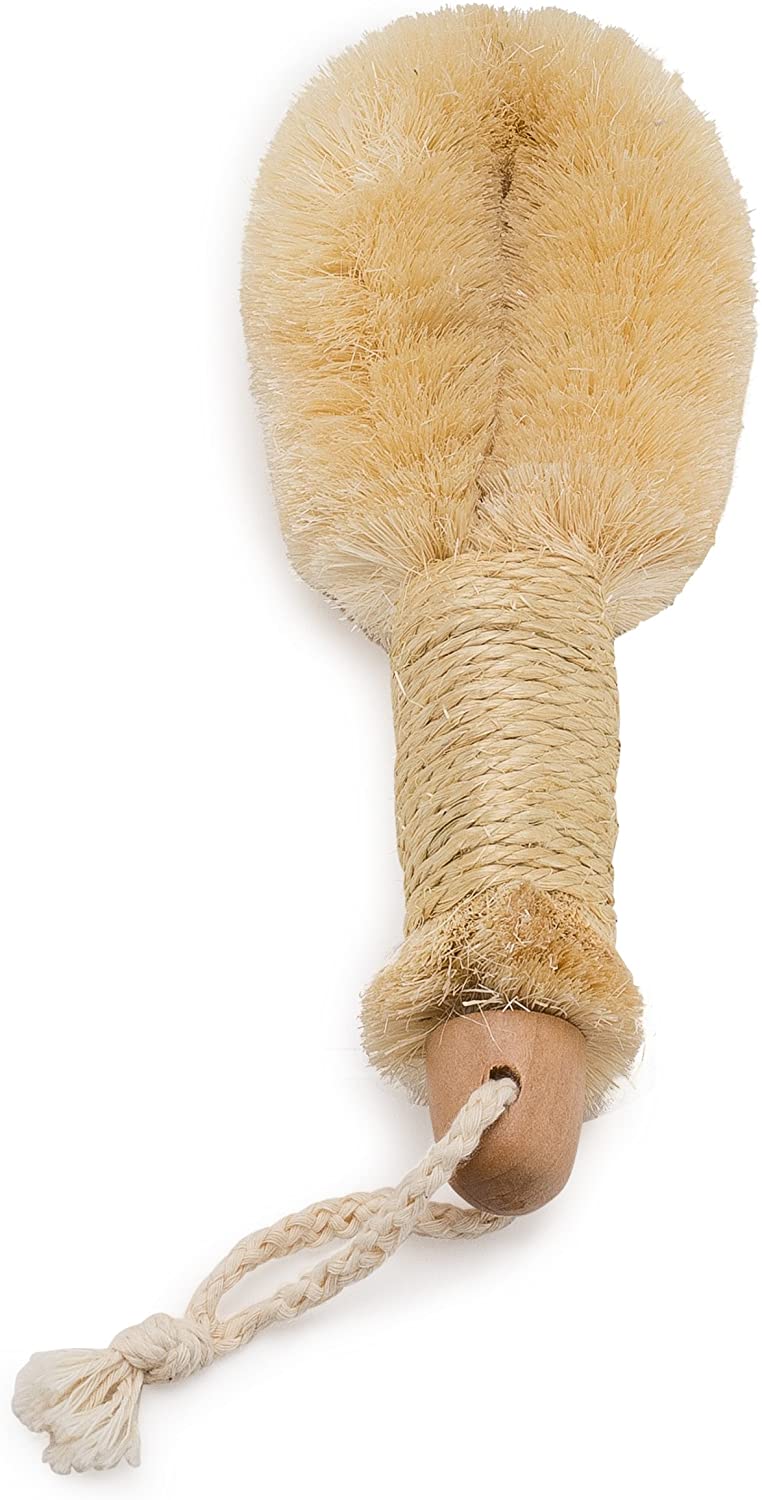 GranNaturals Bath & Shower Dry Skin and Body Sisal Brush, Brown