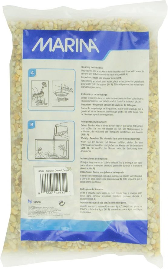 Marina Decorative Aquarium Gravel Natural Desert Pebble, 2 - 4 mm, 2 Kg, Beige - Image 2