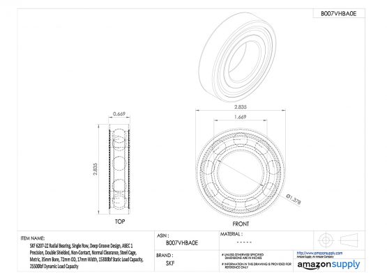SKF 6207-2Z Radial Deep Groove Ball Bearing - Image 2