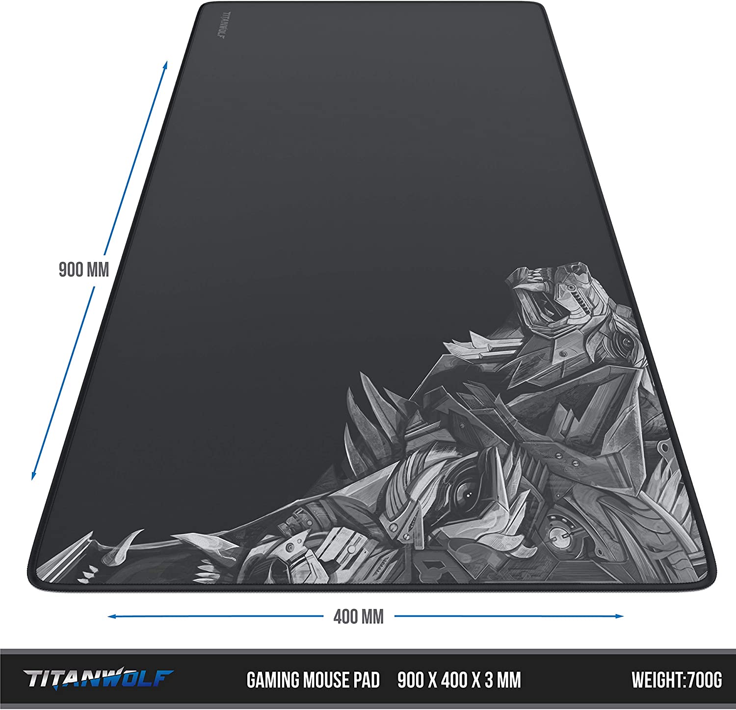 TitanwTITANWOLF XXL Speed Gaming Mouse Pad, Mouse Mat 900 x 400 x 3mm, XXL mousepad, table mat large size - Image 2