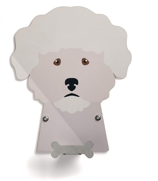 Bichon Frise Dog Lead Holder, Wall Mounted Hook for Hanging Pet Leads