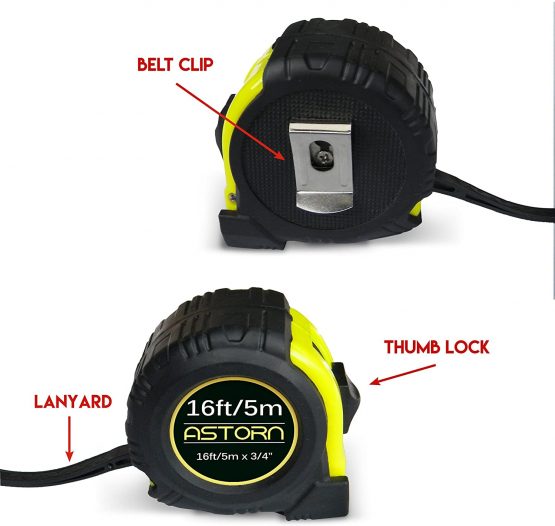 Measuring Tape for Contractors & DIY | Tape Measure (Cinta Metrica) | Metric & Inches Measuring Tape for Construction | Heavy Duty Tape Measure with Smooth Sliding Nylon Coated Ruler by Astorn - Image 3