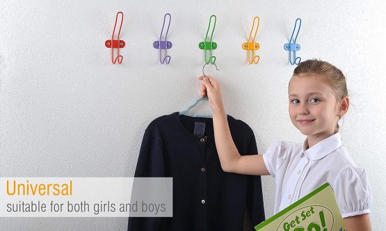Tibres - Kids Wall Coat Hooks for Girls and Boys for Jackets Clothes Backpacks Robes and Towels - Children Colorful Wall Mounted Hanger Hook Rack for Use in Nursery Bedroom and Bathroom - Set of 10 - Image 3