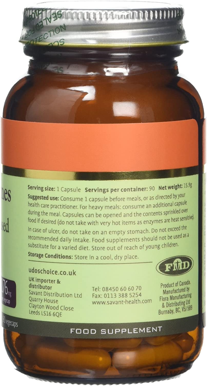 Digestive Enzymes Supplement, UDO’s Choice Enzyme Blend, 7 Plant-Based Enzymes for Protein Carb & Fat Digestion - Image 2