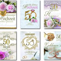 50 Greeting Cards Gold Wedding