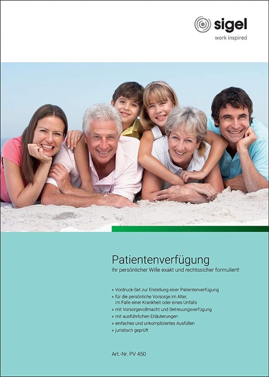 Sigel PV450, Patient Personal Prevention in Case of Accident Illness and Age A4 Form Set 1 Set