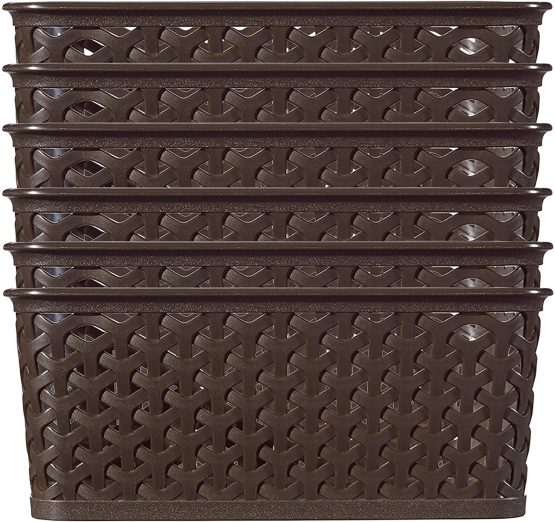 Curver My Style Medium Rectangular Storage Basket, Dark Brown, 13 Litre - Image 4