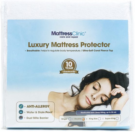 Ultra-Soft, Luxury Mattress Protector | All Bed Sizes Available (Single, Double, King, Super King) | Waterproof, Stain proof, Absorbent, Breathable & Machine Washable, Anti Allergy Topper protects from Bed Wetting, Bed Bugs (King)