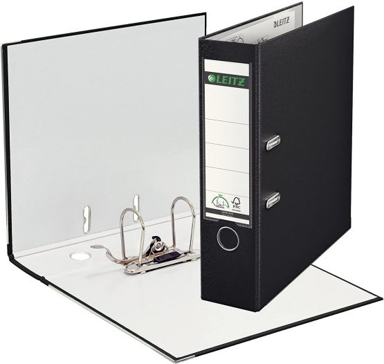 Leitz Lever Arch File, Black, Plastic, A4, 8 cm spine, 10100095 - Image 2
