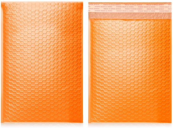Yomuse D/1 Packaging Self-Seal Padded Bubble Plastic Mailers Postage Bags 190mm x 260mm 40mm Lip, Fits CD DVD, Pack of 50, Orange