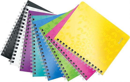 Leitz A5 Flexible Cover Notebook, Black Wire Bound, 80 Sheets, Squared Paper, 90 gsm Ivory Paper, Wow Range - Image 4