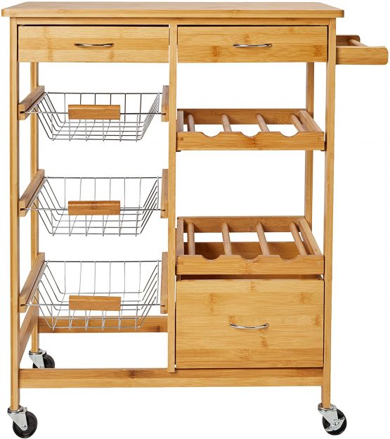 Zeller"Bamboo" Kitchen Trolley, Wood, Beige - Image 2