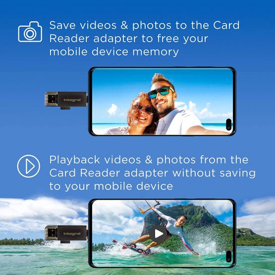 Integral SD and Micro SD Card Reader, Up to 180MB/s Read and 130MB/s Write speed, USB3.0/USB C Type-C OTG Dual Slot Memory Card Adapter for UHS-1, micro SD, microSDHC, microSDXC, SD, SDHC, SDXC - Image 3