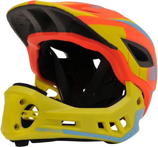 Kiddimoto Kids Full Face Bike Helmet Detachable Chin Guard Boys Girls Child Age 2 to 10 Years for Safety on Scooter Bicycle Skateboard MTB Bikes Adjustable to Fit Childs Small Head - Image 4