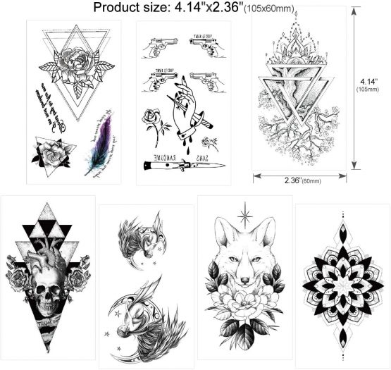 temporary tattoo set