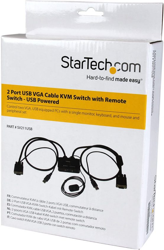 StarTech SV211USB 2 Port USB VGA Cable KVM Switch - USB Powered with Remote Switch - Image 2