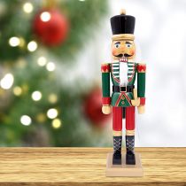 The Christmas Workshop 81560 Wooden Nutcracker 50cm Tall | Multi-Coloured Soldier On Stand | Christmas Decorations, Wood