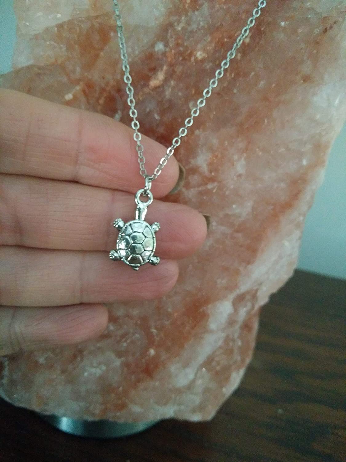 CrownOfRibbons Turtle necklace for women surfer pendant, beach jewellery, sea charm, silver, 52.5 cm - Image 4