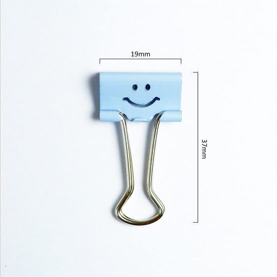 Rapesco 1424 19 mm Smiles Foldback Clips, Powder Blue, Pack of 80 - Image 4