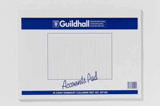 Exacompta 'Guildhall' Accounts Pad, A3, 60 sheets, 16 Cash Summary Columns