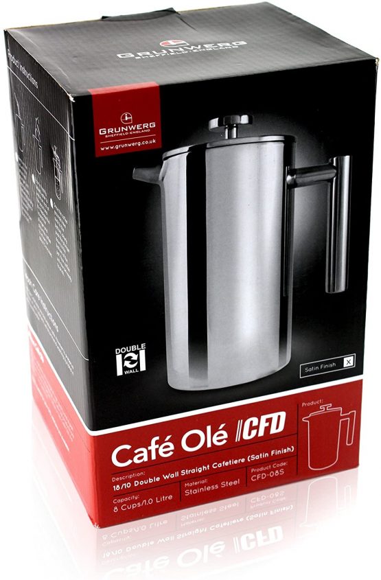 Café Olé CFD Cafetière, Stainless Steel, Satin, 3 Cup - Image 4