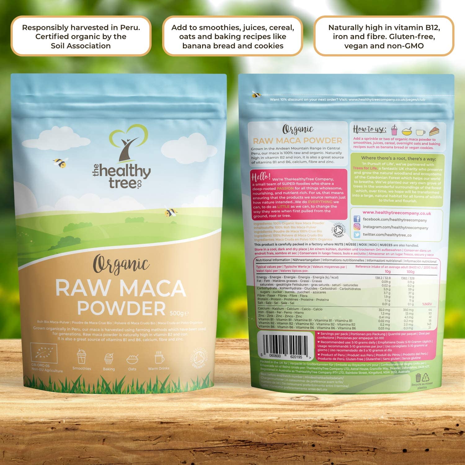 Organic Maca Powder by TheHealthyTree Company for Vegan Smoothies Oats and Baking, High in Vitamin B2, Fibre - Image 4