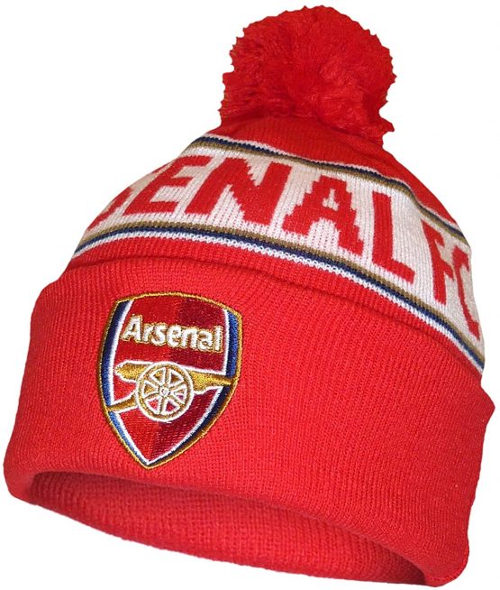 Arsenal FC Jacquard Knitted Bronx Bobble Hat Red