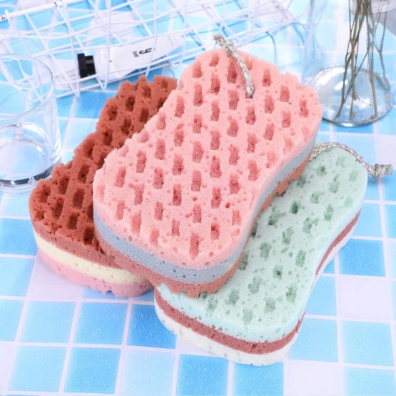 3 Pieces Bath Sponge Shower Sponge Soothing Body Sponge for Cleaning Exfoliating - Image 3