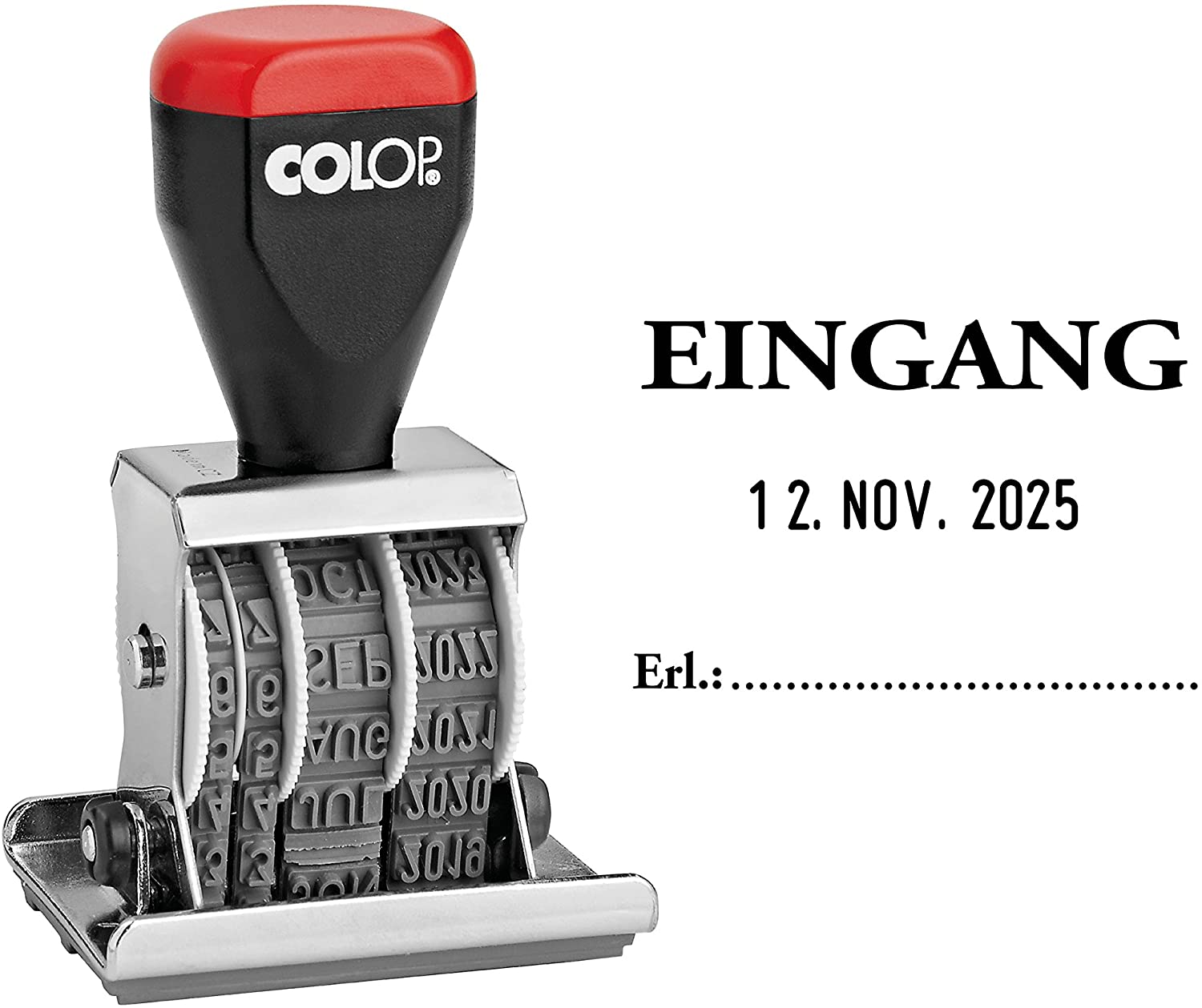Colop 4200461002 Plate Date Stamp Entrance 30 x 45 mm, Black, Red, 17 x 8 x 5,5 cm