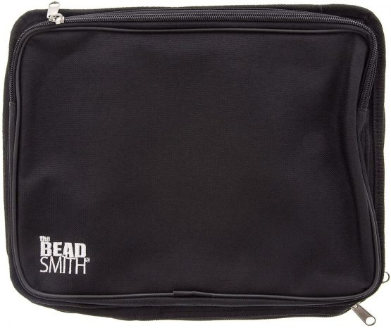 BeadSmith Crafter's Tote Bag, with 2 Removable Pockets and 23 Compartments 12x10", Black