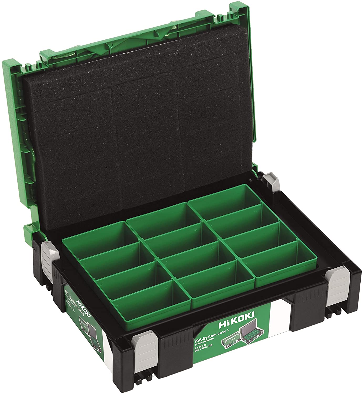 HIKOKI Transportkoffer HSC I (universelle Aufbewahrung und Transport von Zubehör und Werkzeug, stapelbar, Grün-Schwarz - Image 2