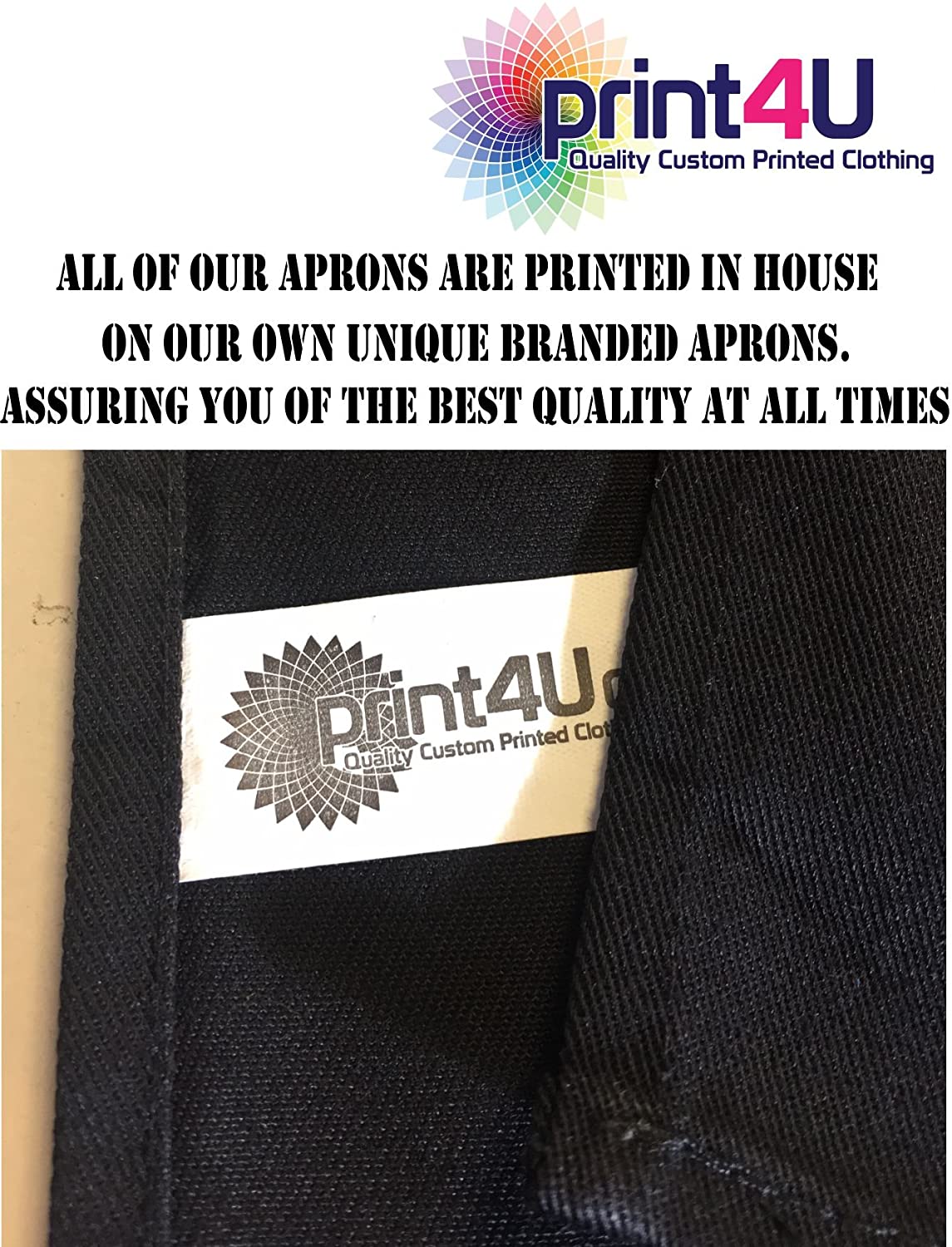 Print4U Slogan Novelty Cooking Apron Recommend The Sausage Black - Image 3