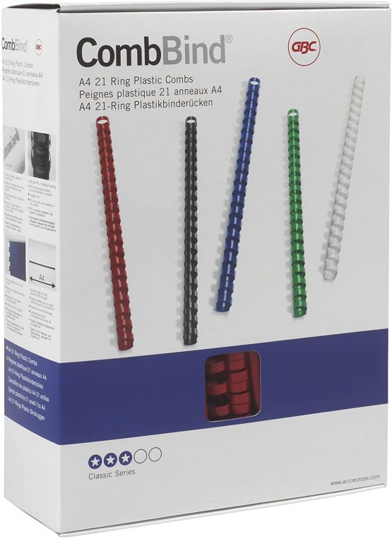 GBC CombBind Binding Combs 12mm A5 Black (45 Sheets Capacity, Pack of 100) - Image 2