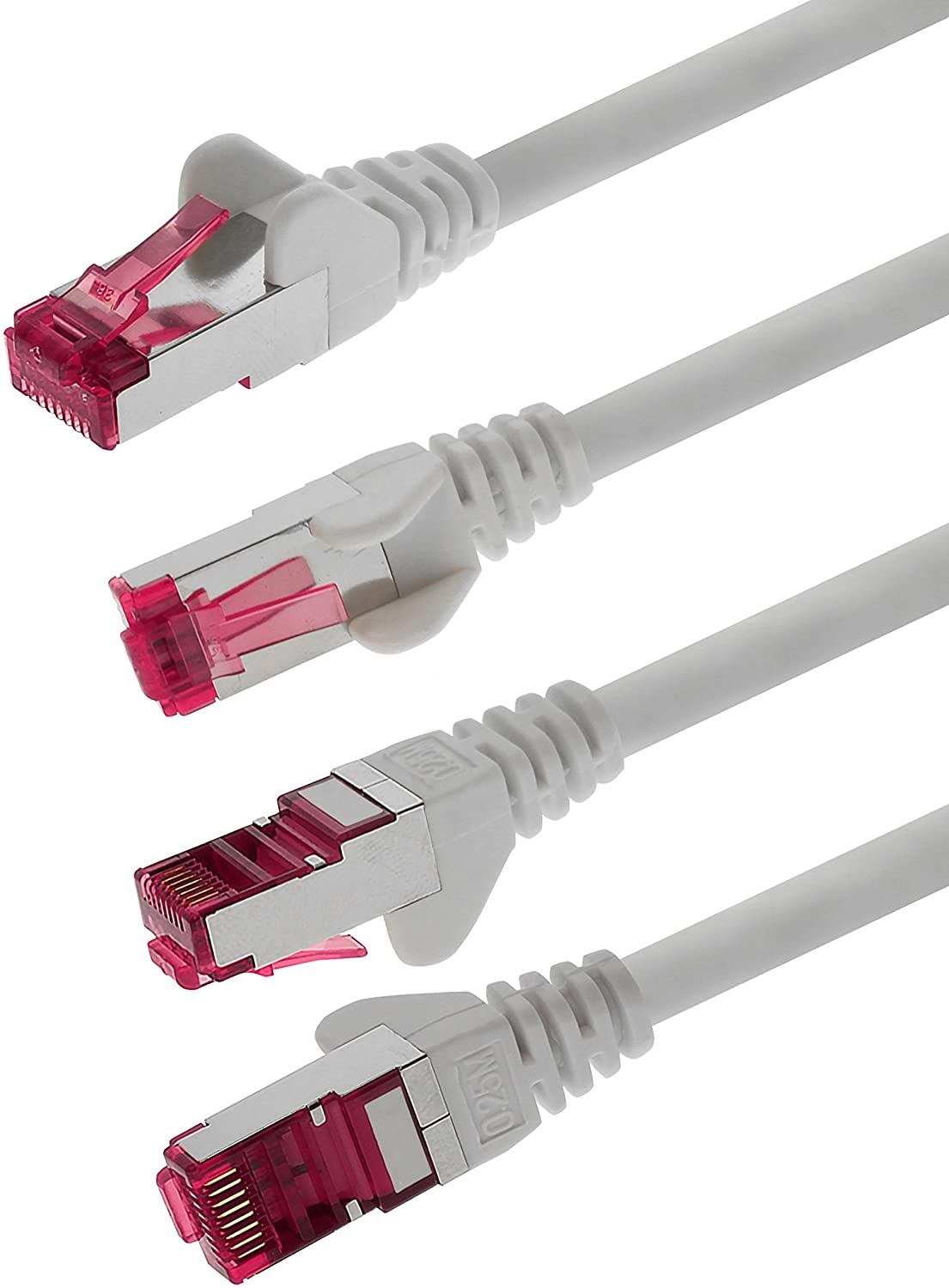 1aTTack.de 7.5m, white, 10 pieces, network cable CAT6a (10Gb/s) S-FTP CAT 6a Lankacable - Image 4