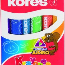 Kores Krayones Wax Crayons, Jumbo Size, Triangular, Box of 12 Assorted Colours, black/blue/brown/green/orange/red/violet/white/yellow, 33141