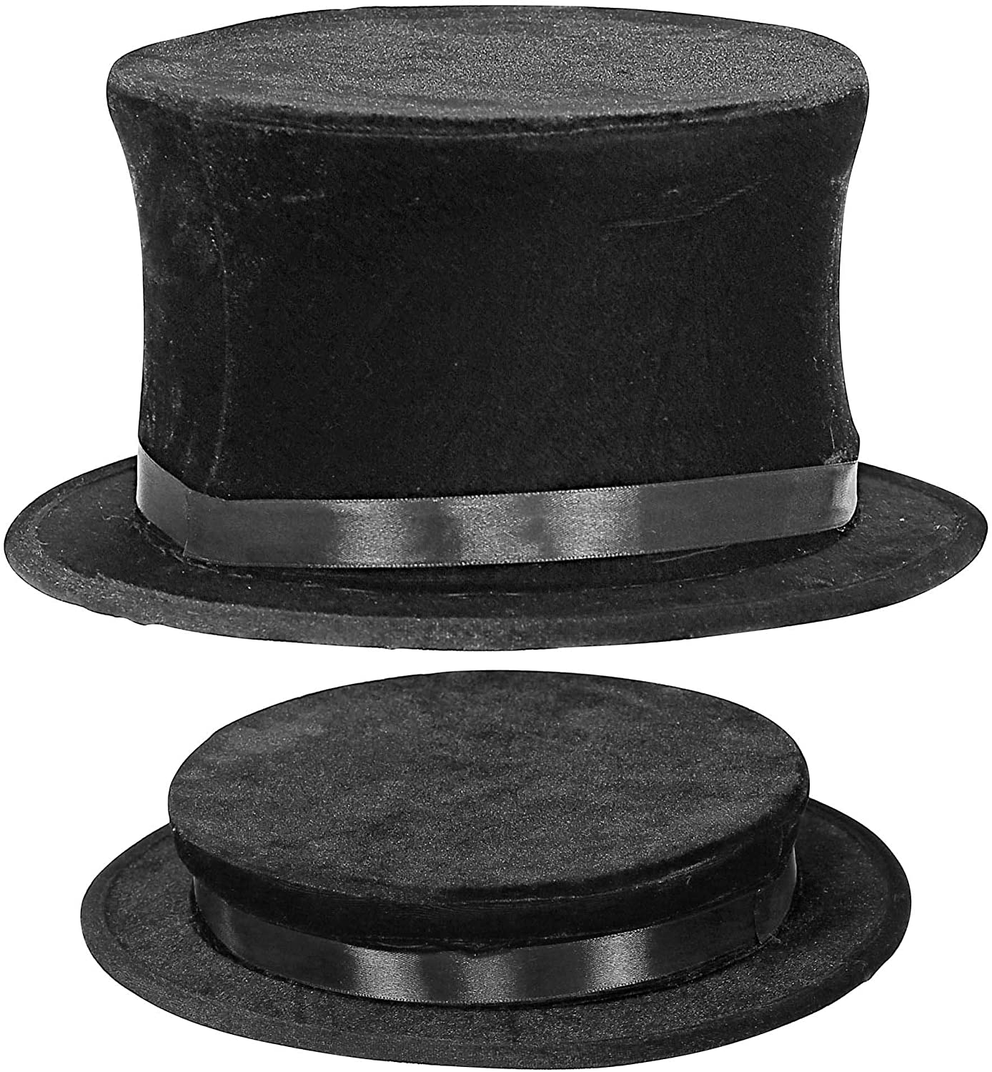 Widmann 00129 Folding Cylinder, Circus, Hat, Headgear, Carnival, Theme Party, Black