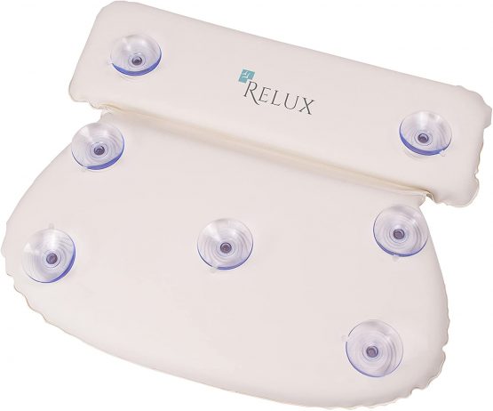 RELUX Premium Waterproof Bath Pillow Cushion with Non-Slip Suction Cups Ergonomic Home Spa Headrest - Image 3