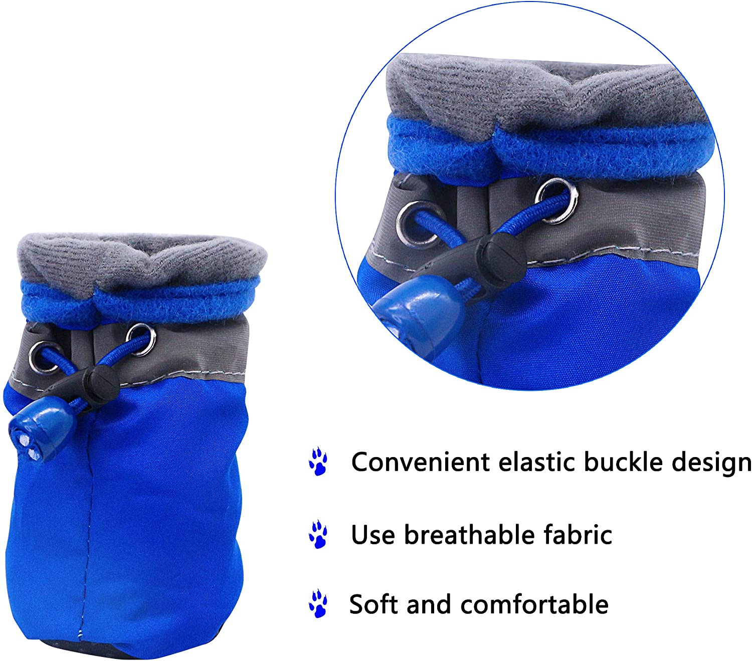 YAODHAOD Dog Shoes,Anti Slip Dog Boots Paw Protector, These Comfortable Soft Soled Dog Shoes are with Reflective Straps - Image 4