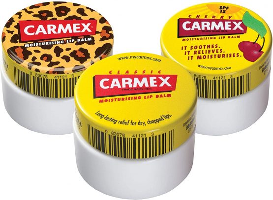 Carmex Lip Balm Pot Mixed Pack of 3 (Cherry, Classic & Wild)
